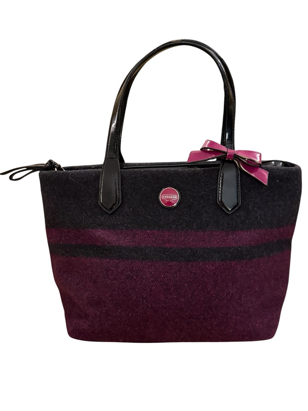 Coach Signature Stripe Wool Tote